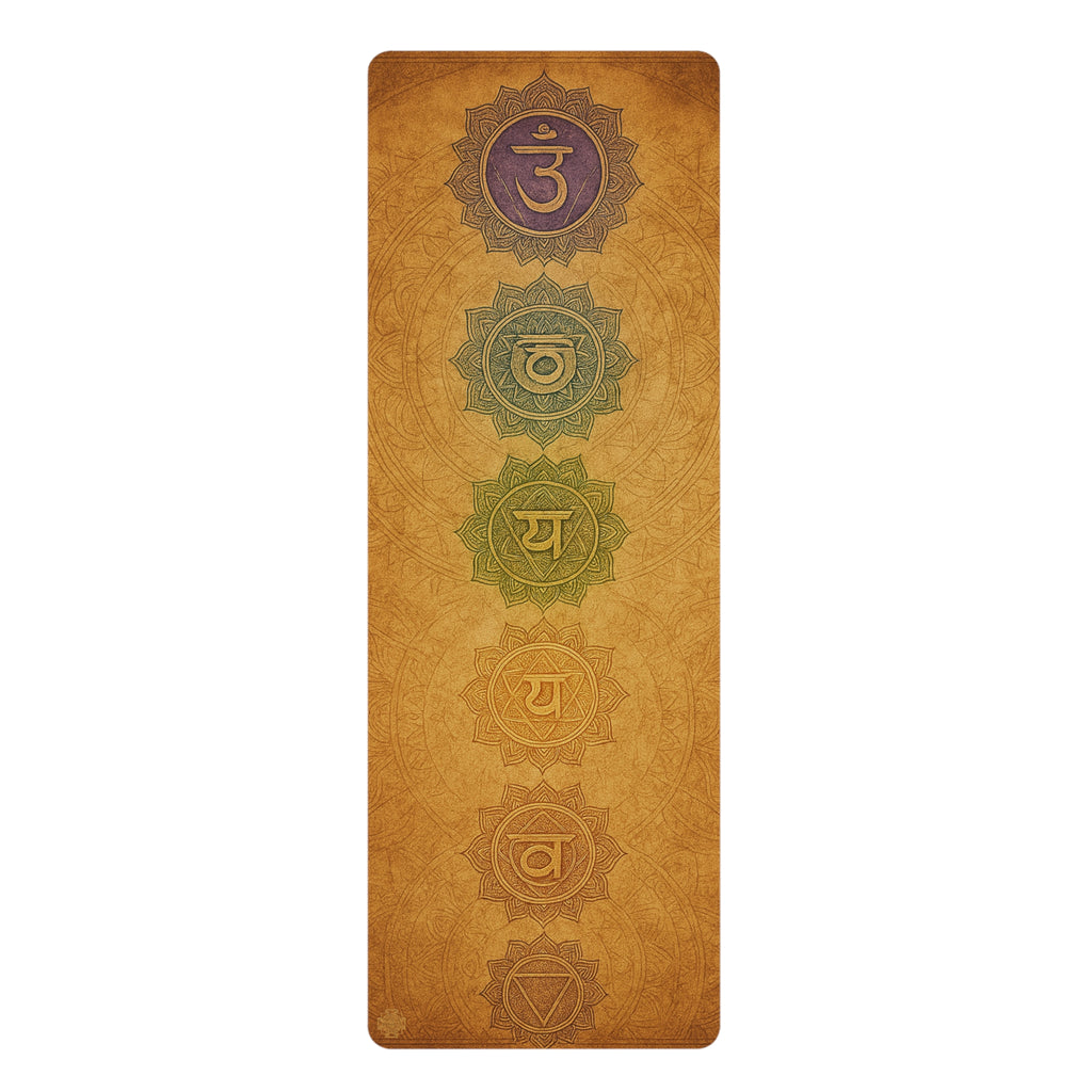 Rustic Chakra Alignment Yoga Mat — Elegant Eco Rubber, Non-Slip Meditation Mat