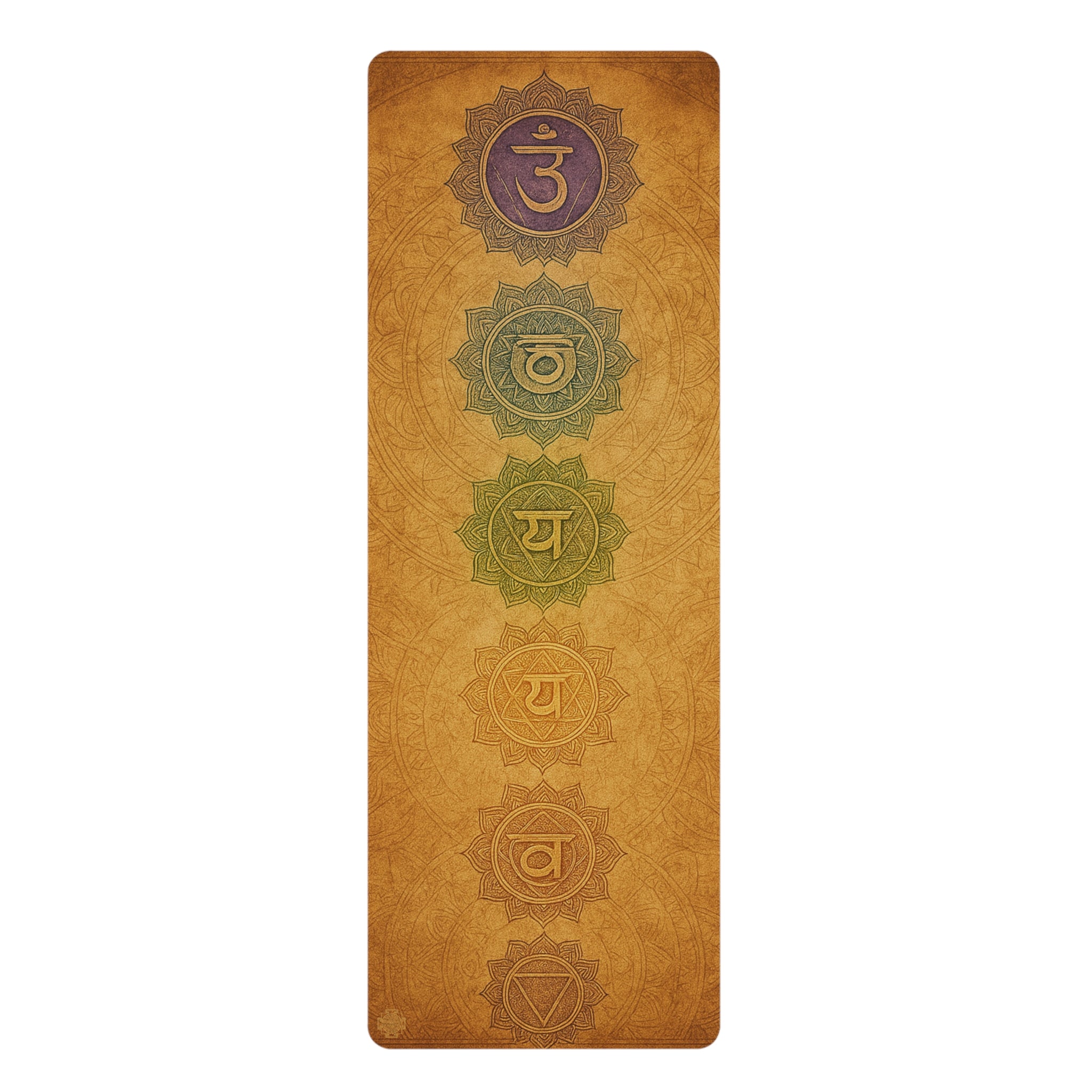 Rustic Chakra Alignment Yoga Mat — Elegant Eco Rubber, Non-Slip Meditation Mat