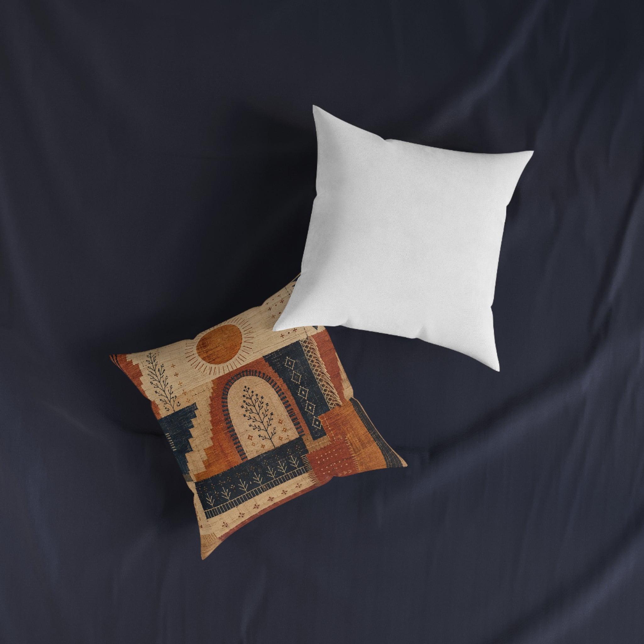 Desert Loom Throw Pillow - Sunwoven No. 01 Bohemian Accent Pillow, 18x18