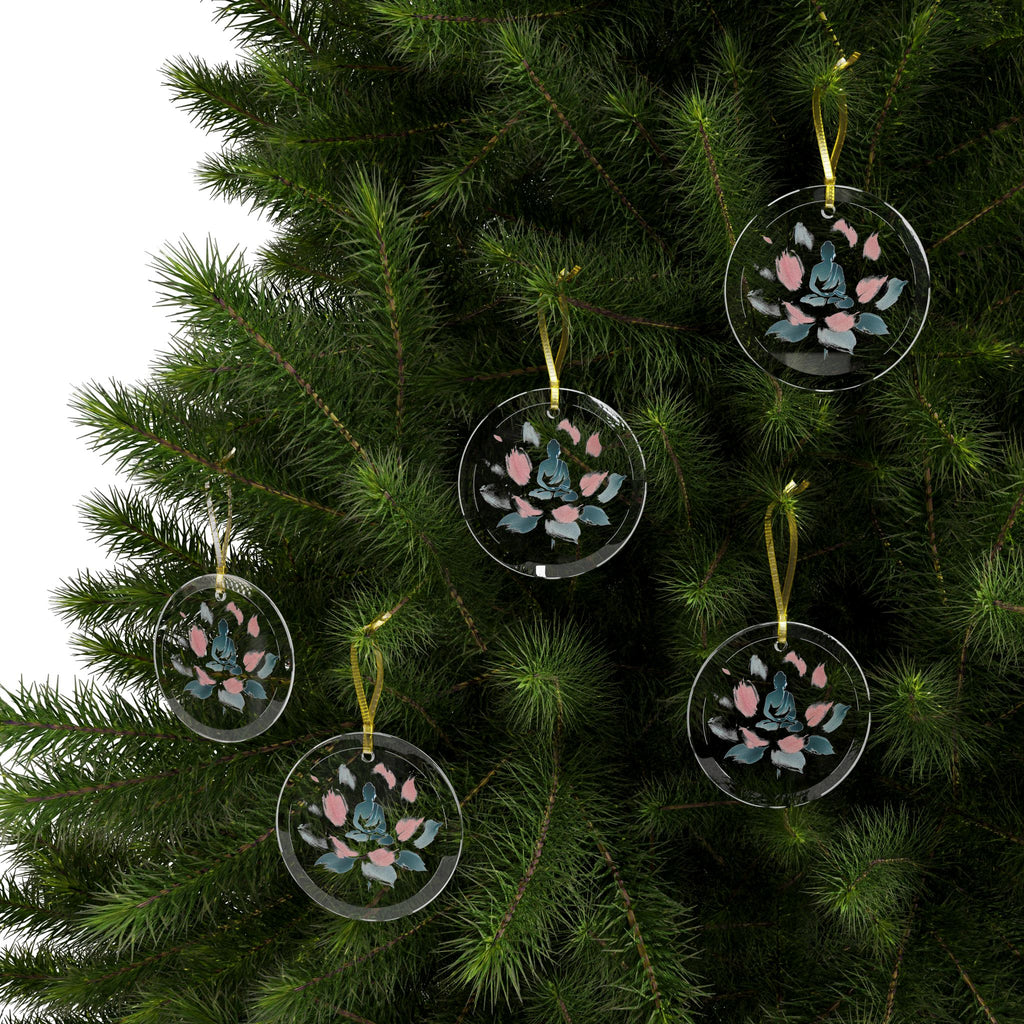 Glass Ornaments Meditation Silhouette