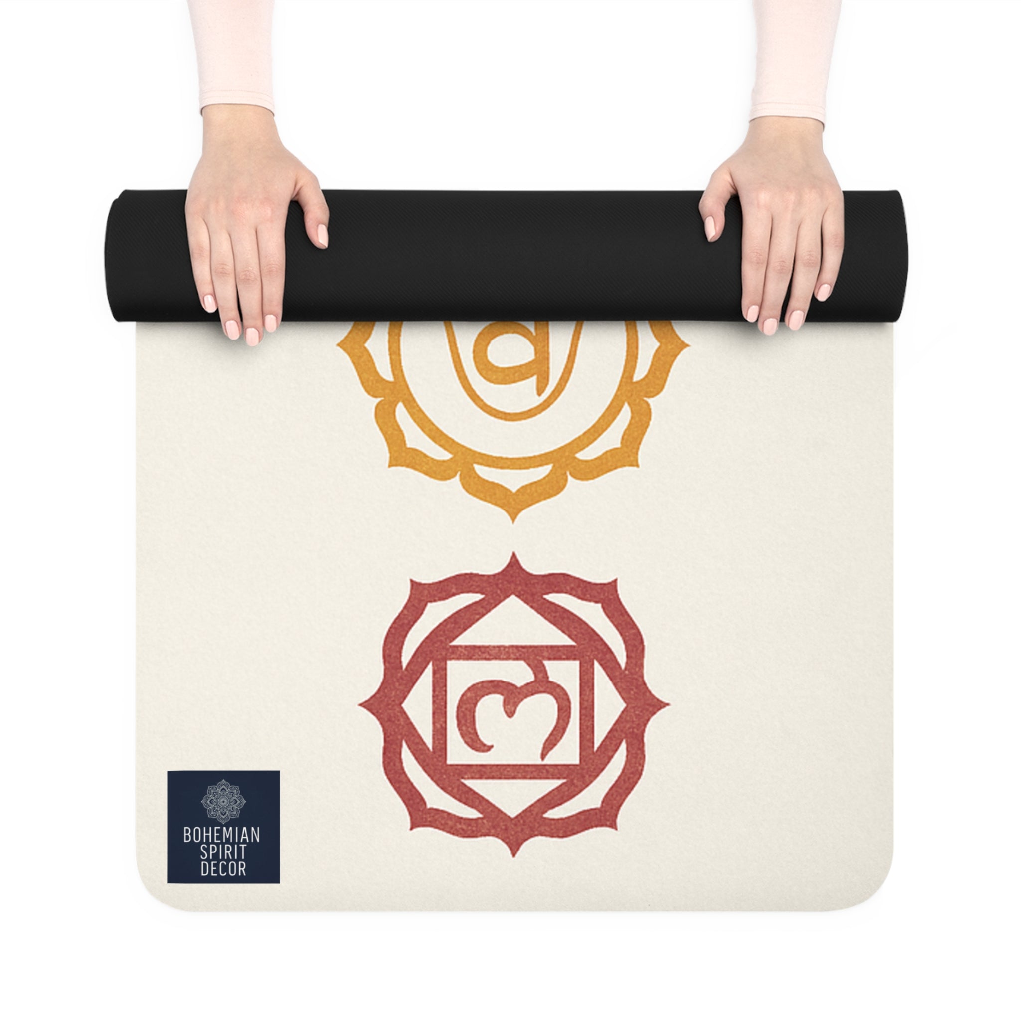 Chakra Alignment Rubber Yoga Mat — Non-Slip Eco Yoga Mat with Rainbow Chakra Symbols