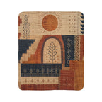 Desert Loom Sherpa Blanket - Sunwoven No. 01 Cozy Bohemian Throw, 50x60