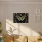 Nightbloom Nouveau Canvas — 24x24 Art Nouveau Moth & Crescent Wall Art