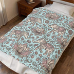 Boho Elephant Velveteen Plush Blanket – Lotus & Paisley Cozy Throw