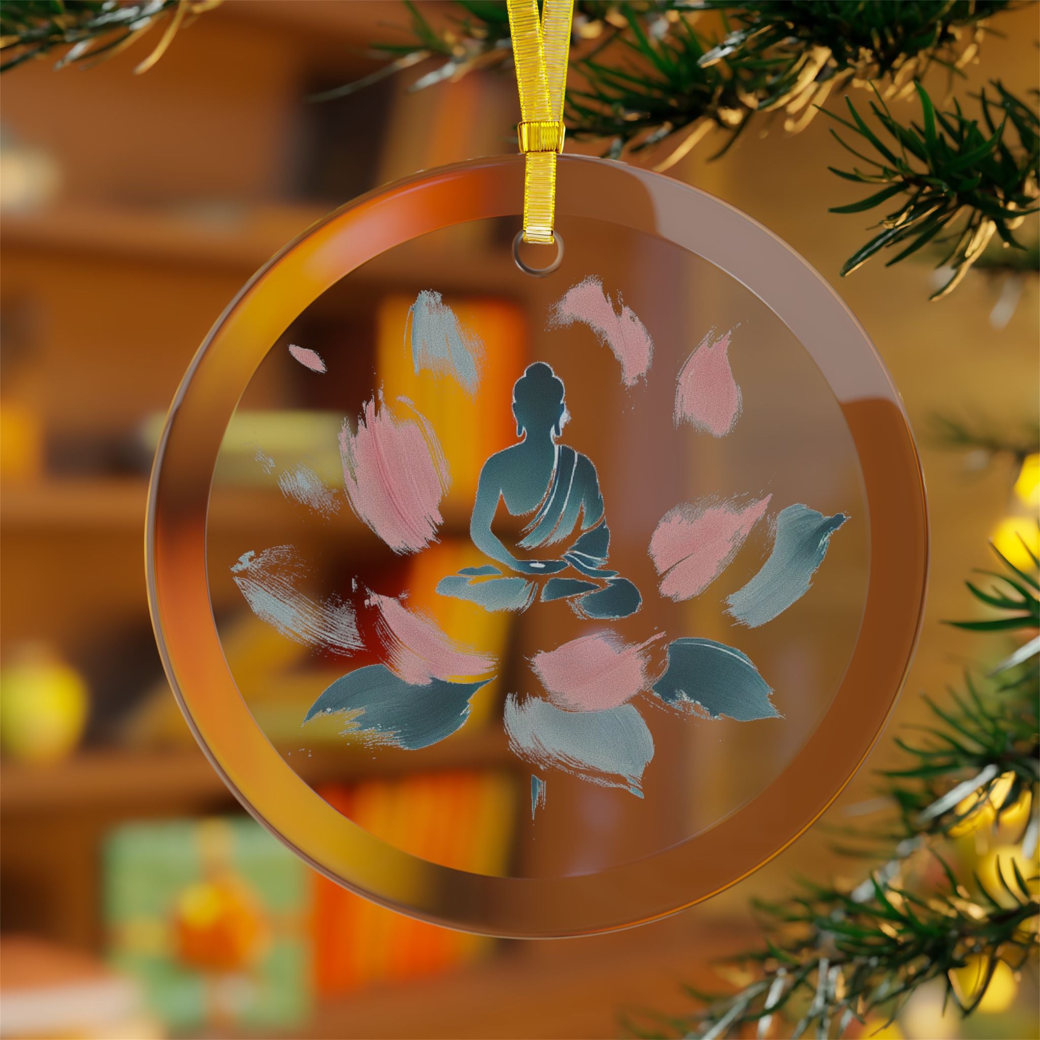 Glass Ornaments Meditation Silhouette