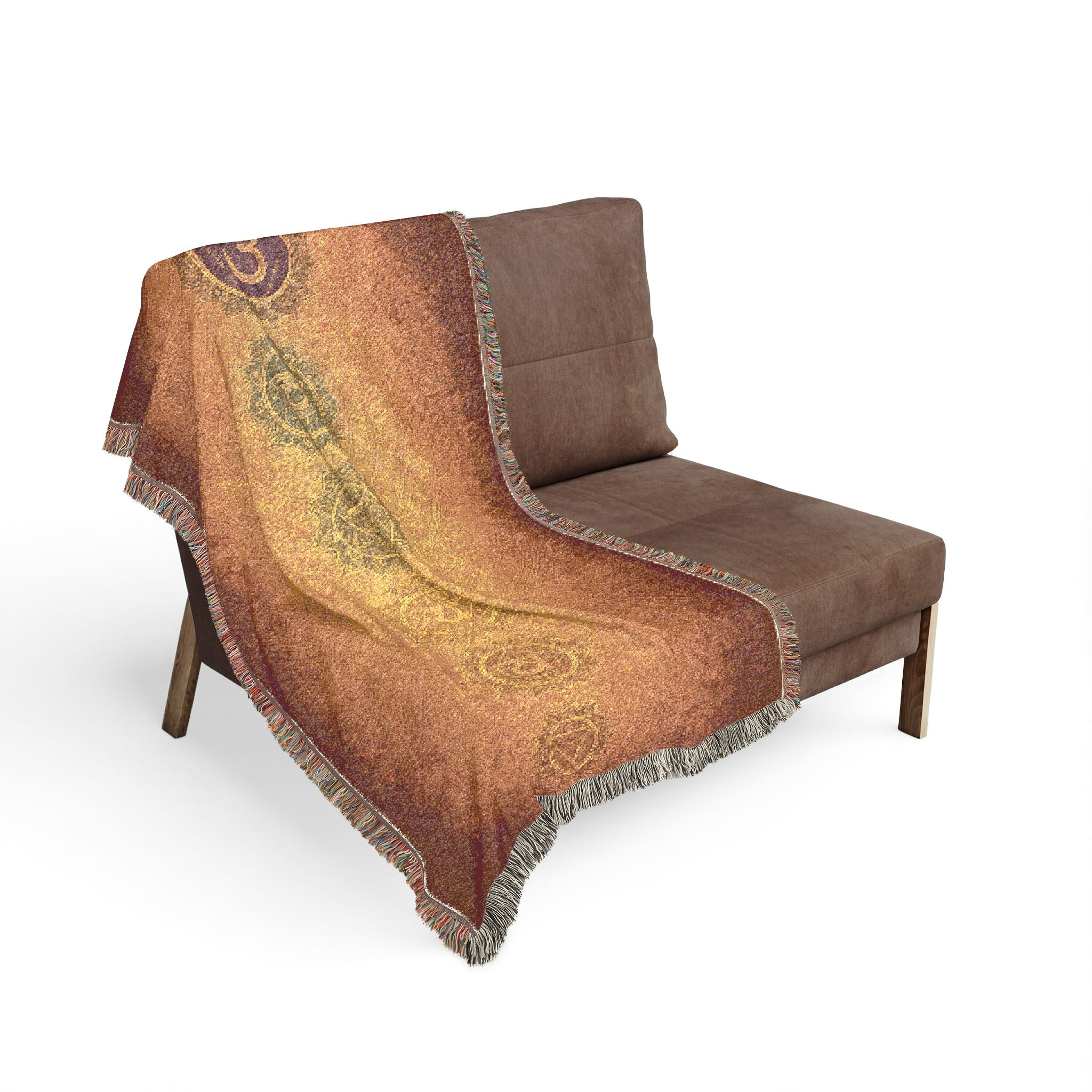 Chakra Symbol Woven Blanket — Meditation Yoga Throw