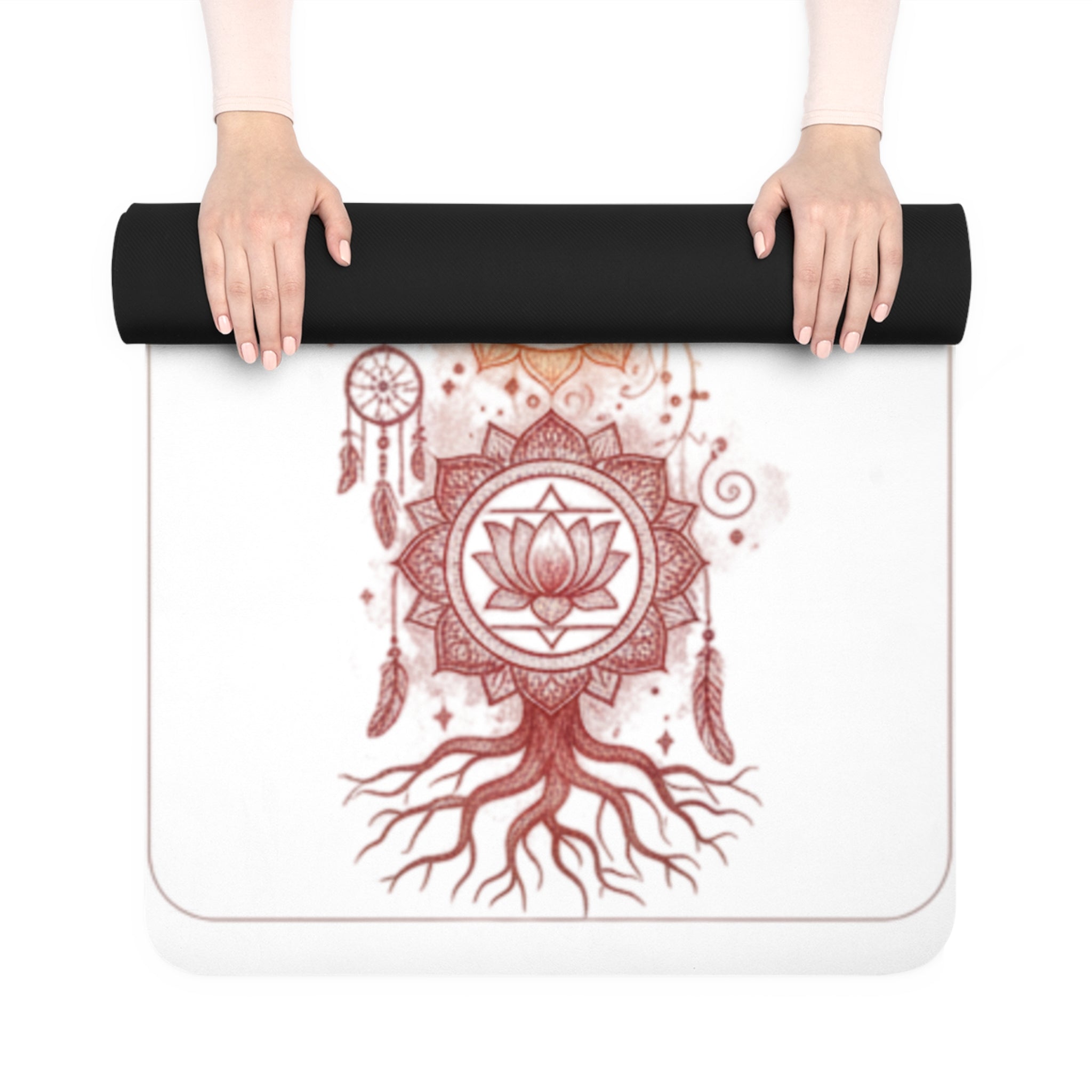 Chakra Alignment Rubber Yoga Mat — Rainbow Lotus Energy Mat