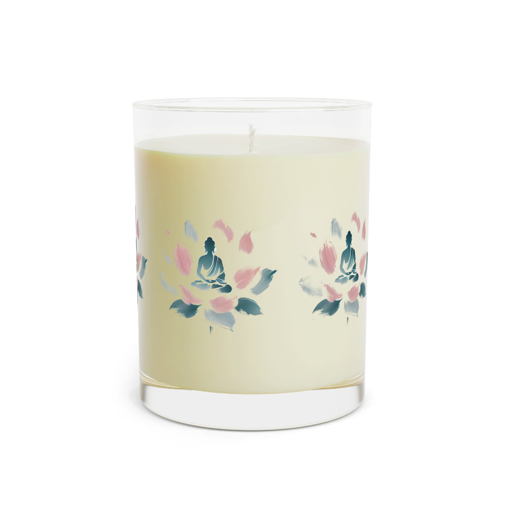 Meditation Candle - Glass 11oz, Minimalist Silhouette Design