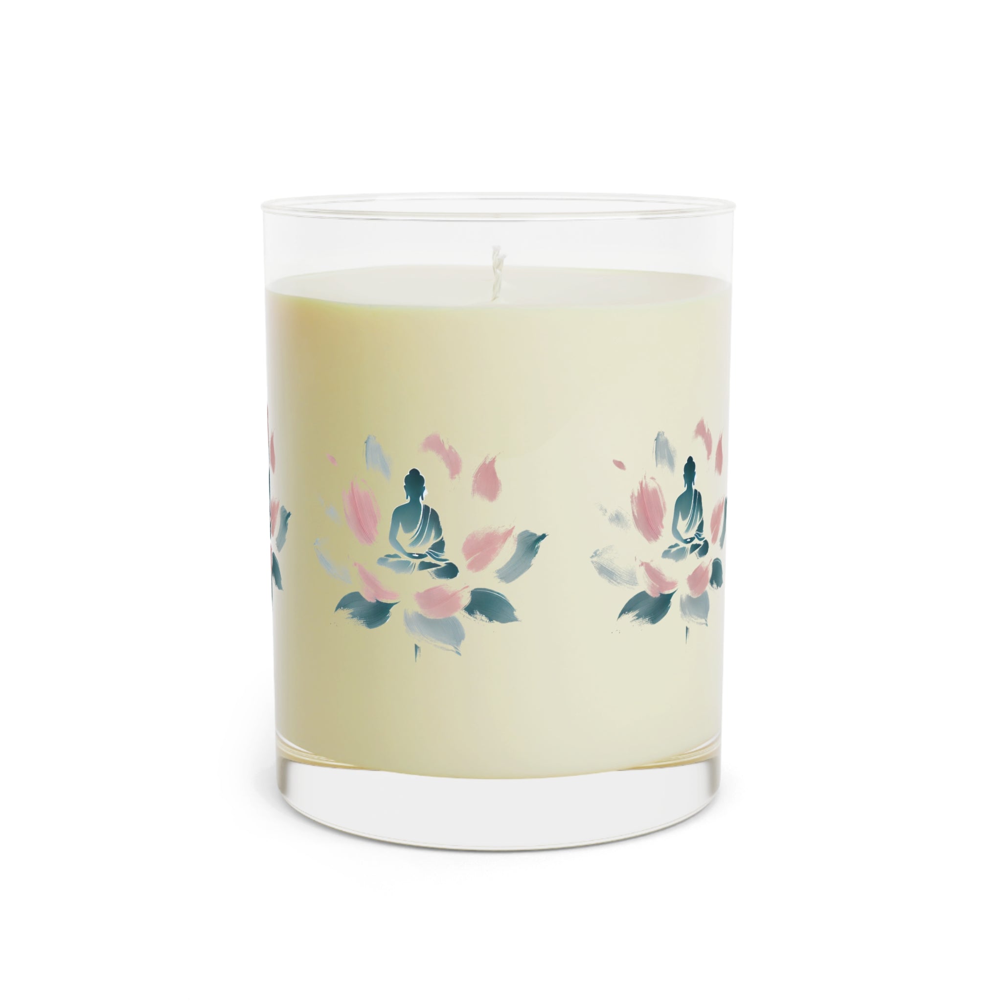 Meditation Candle - Glass 11oz, Minimalist Silhouette Design