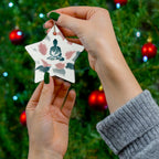 Ceramic Ornament - Meditating Figure on Lotus Flower Design