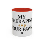 My Therapist Has Four Paws Accent Mug