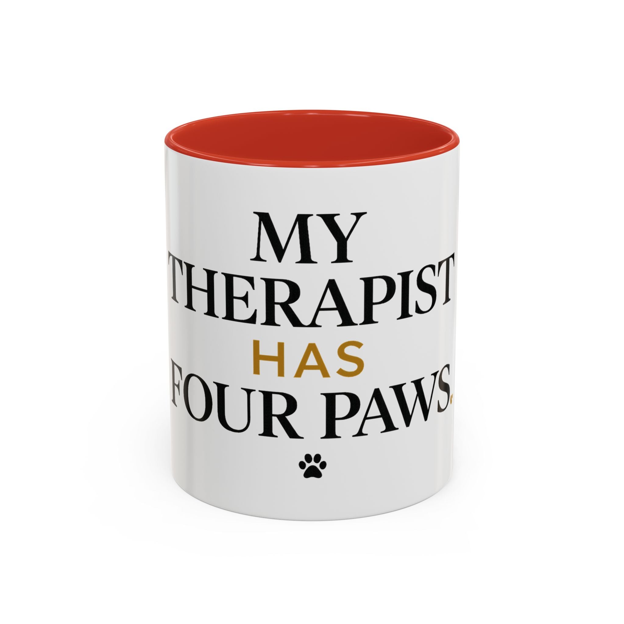 My Therapist Has Four Paws Accent Mug