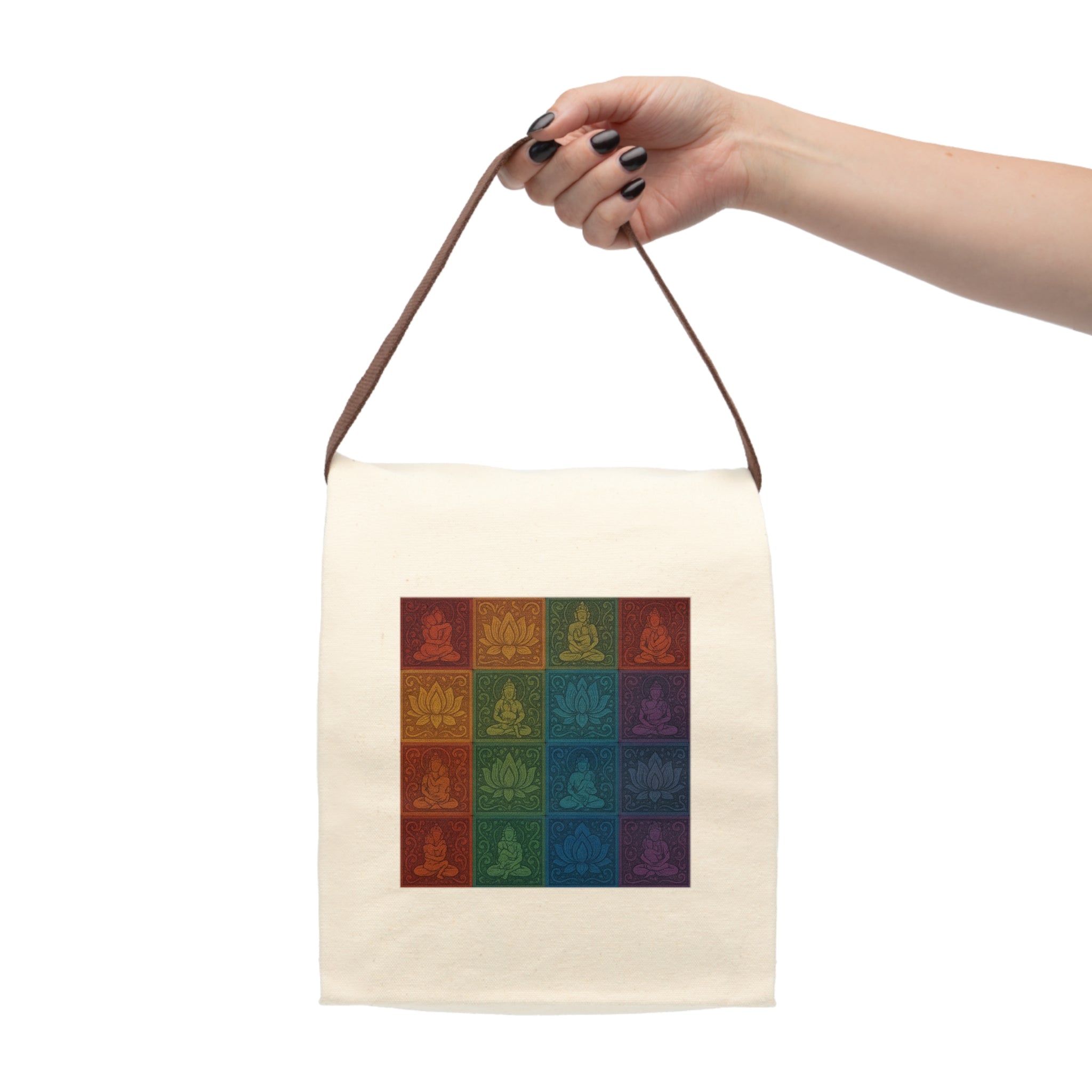 Canvas Lunch Bag — Bohemian Buddha Square Design