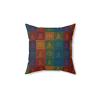 Buddha Lotus Pattern Square Pillow — Colorful Meditation Decor
