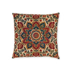 Suzani Bloom Throw Pillow — 18x18 Embroidery-Inspired Bohemian Accent Cushion