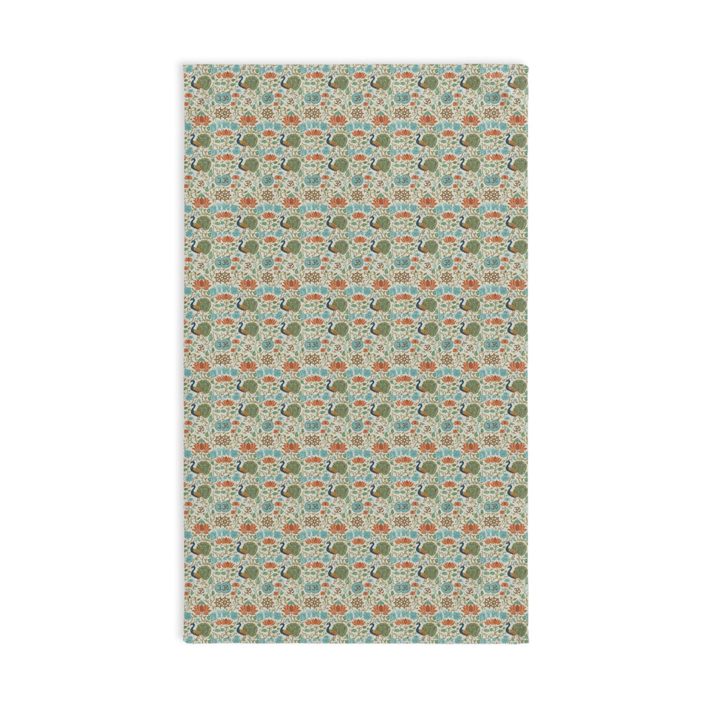 AUM Bird Pattern Hand Towel — Rustic Fall Kitchen Accent