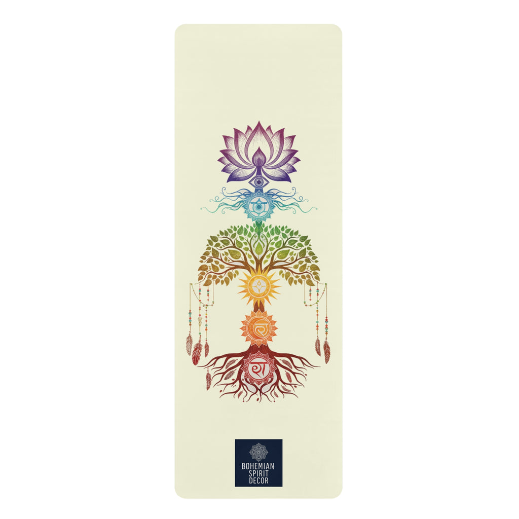 Bohemian Spirit Chakra Tree Rubber Yoga Mat — Non‑Slip Meditation & Vinyasa Mat