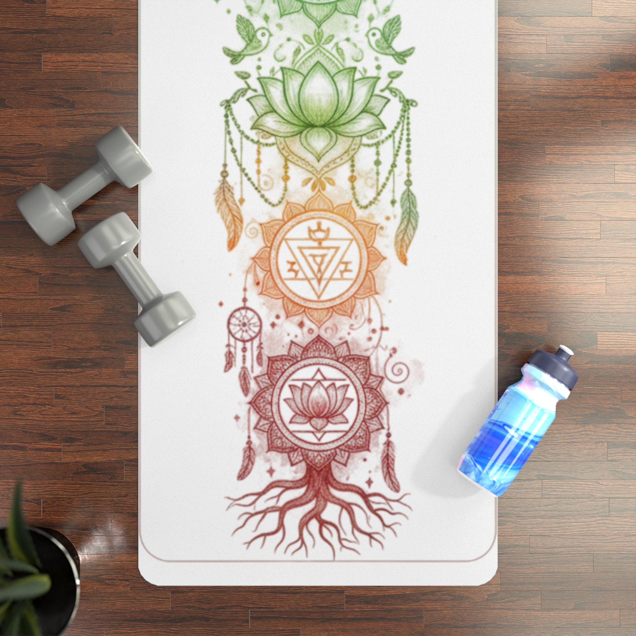 Chakra Alignment Rubber Yoga Mat — Rainbow Lotus Energy Mat