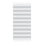 Boho Striped Beach Towel — Lightweight Turkish Fringe Cotton