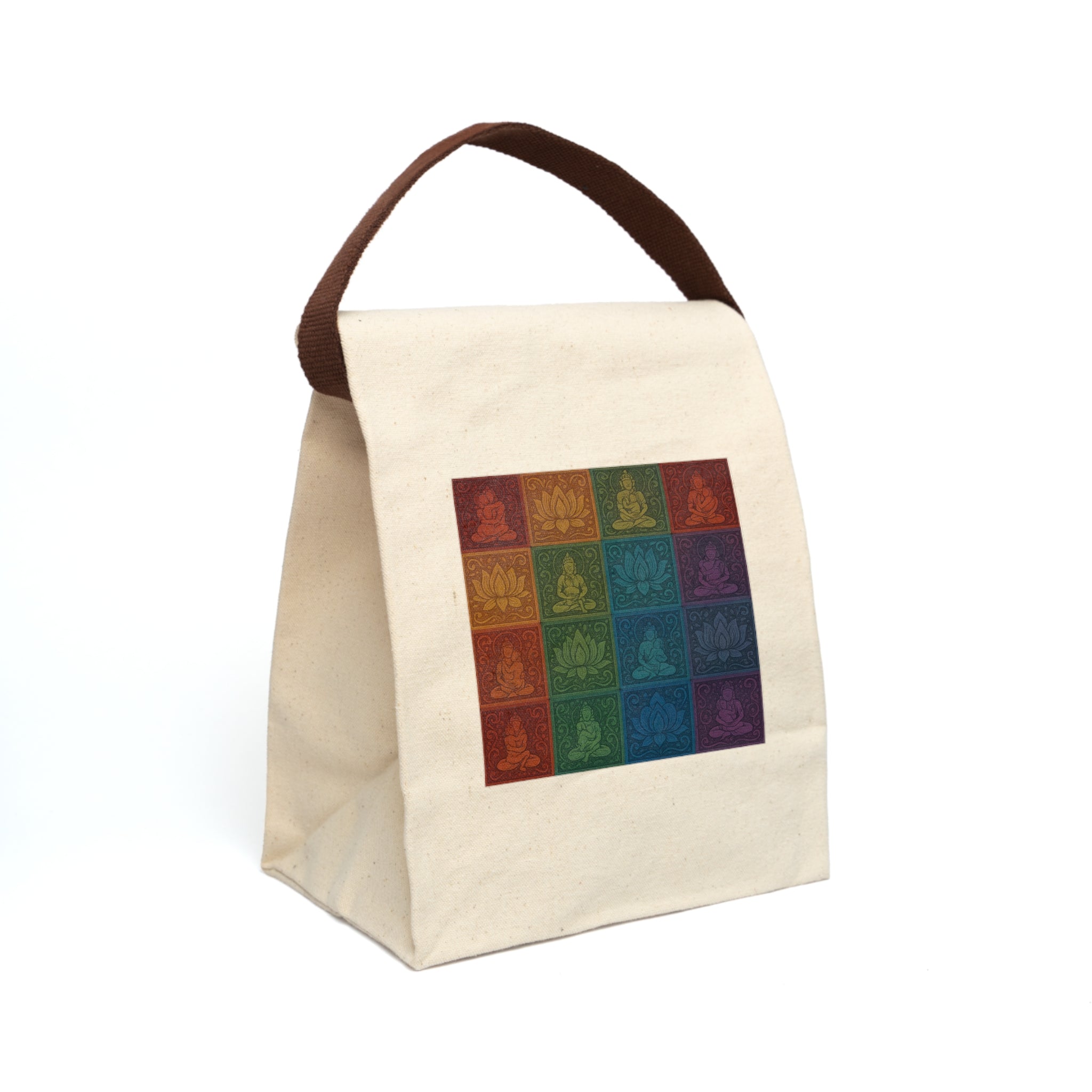 Canvas Lunch Bag — Bohemian Buddha Square Design