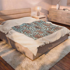 Boho Elephant Velveteen Plush Blanket – Lotus & Paisley Cozy Throw