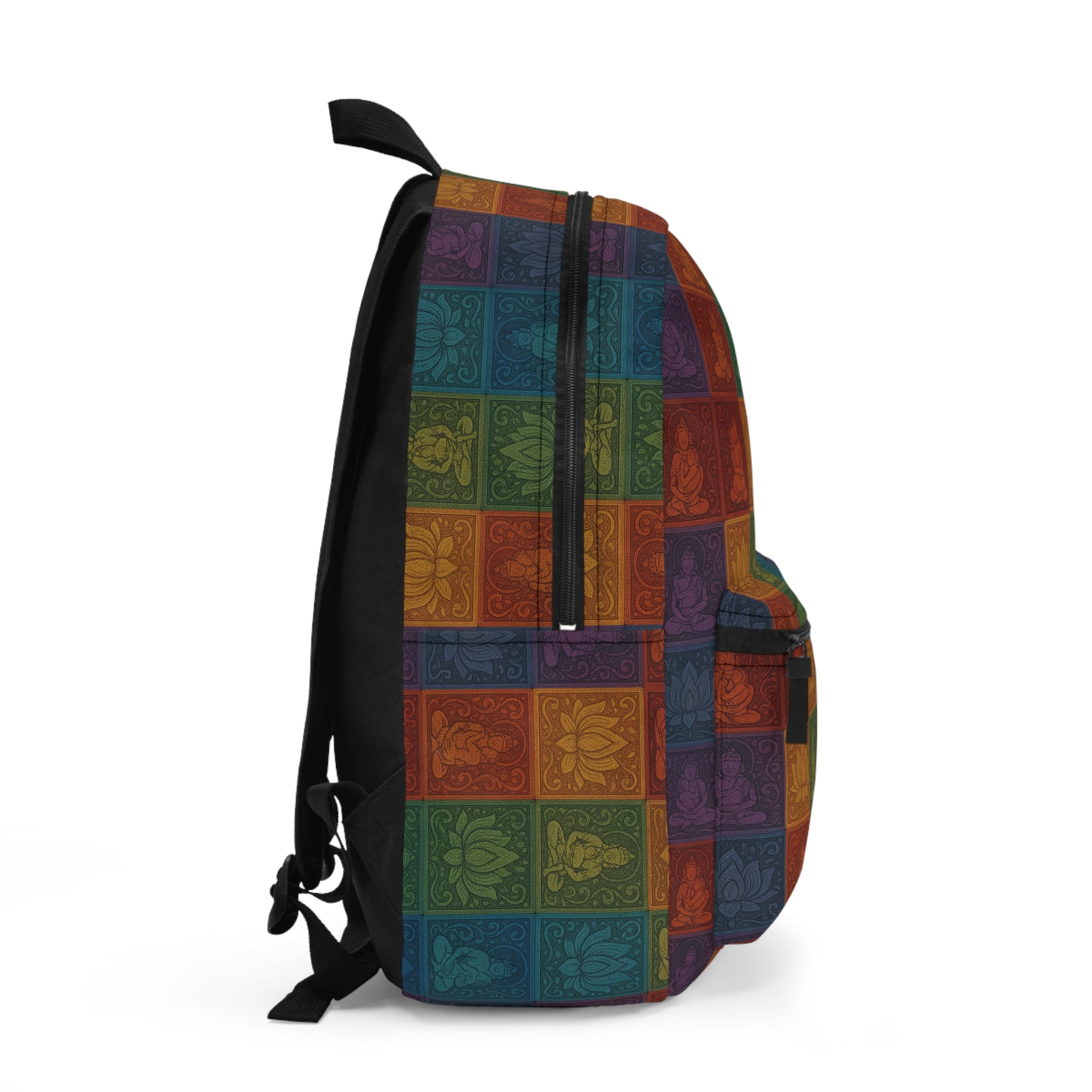 BohemianBuddha Lotus Patchwork Backpack – Colorful Meditation Travel Bag