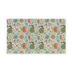 Peacock & Lotus Pattern Hand Towel — Boho Floral Indian-Inspired Kitchen Towel