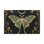 Nightbloom Nouveau Canvas — 24x24 Art Nouveau Moth & Crescent Wall Art