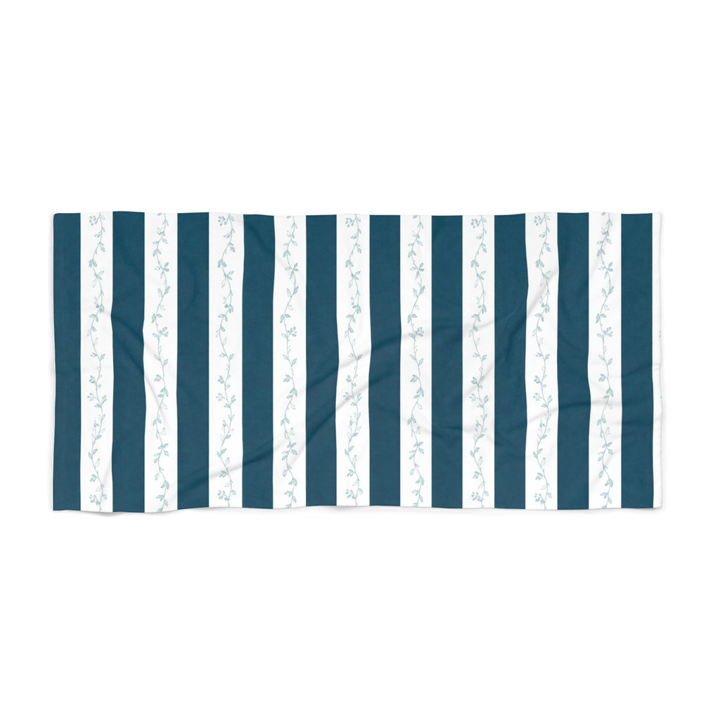 Azure Coastal Beach Towel – Coastal Seaside Pattern