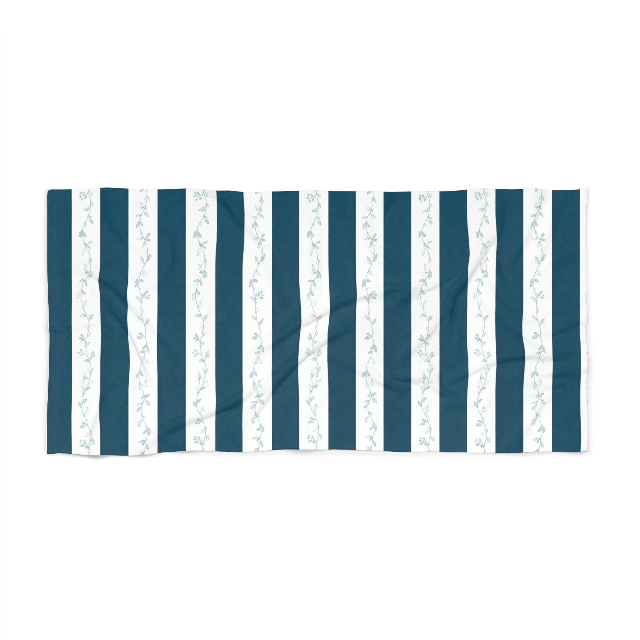 Azure Coastal Beach Towel – Coastal Seaside Pattern