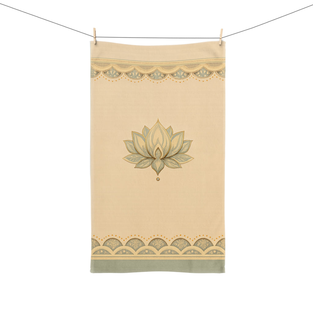 Lotus Spa Hand Towel — Neutral Zen Bathroom Décor