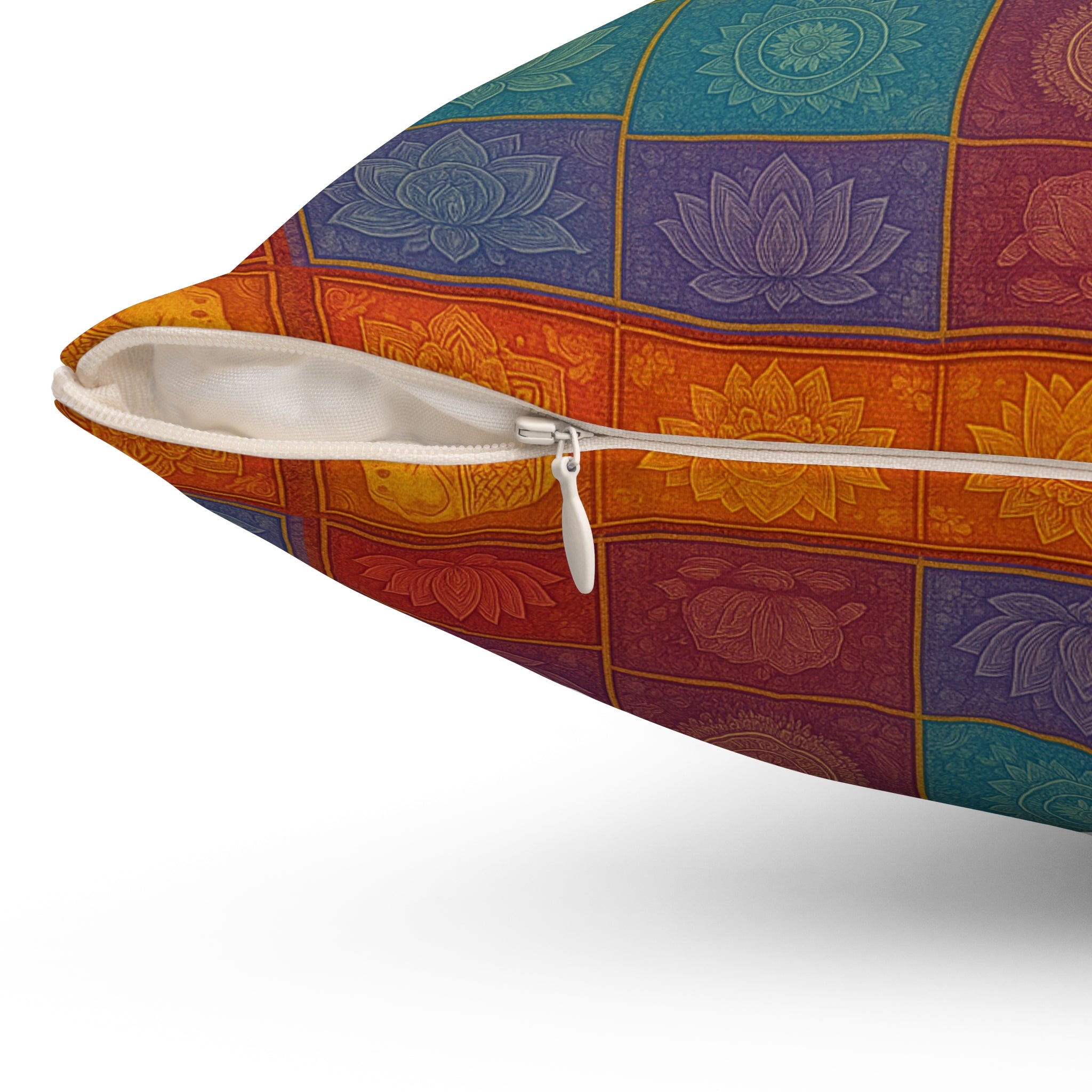 Bohemian Spirit Elephant Pillow — Colorful Mandala Square Decorative Cushion