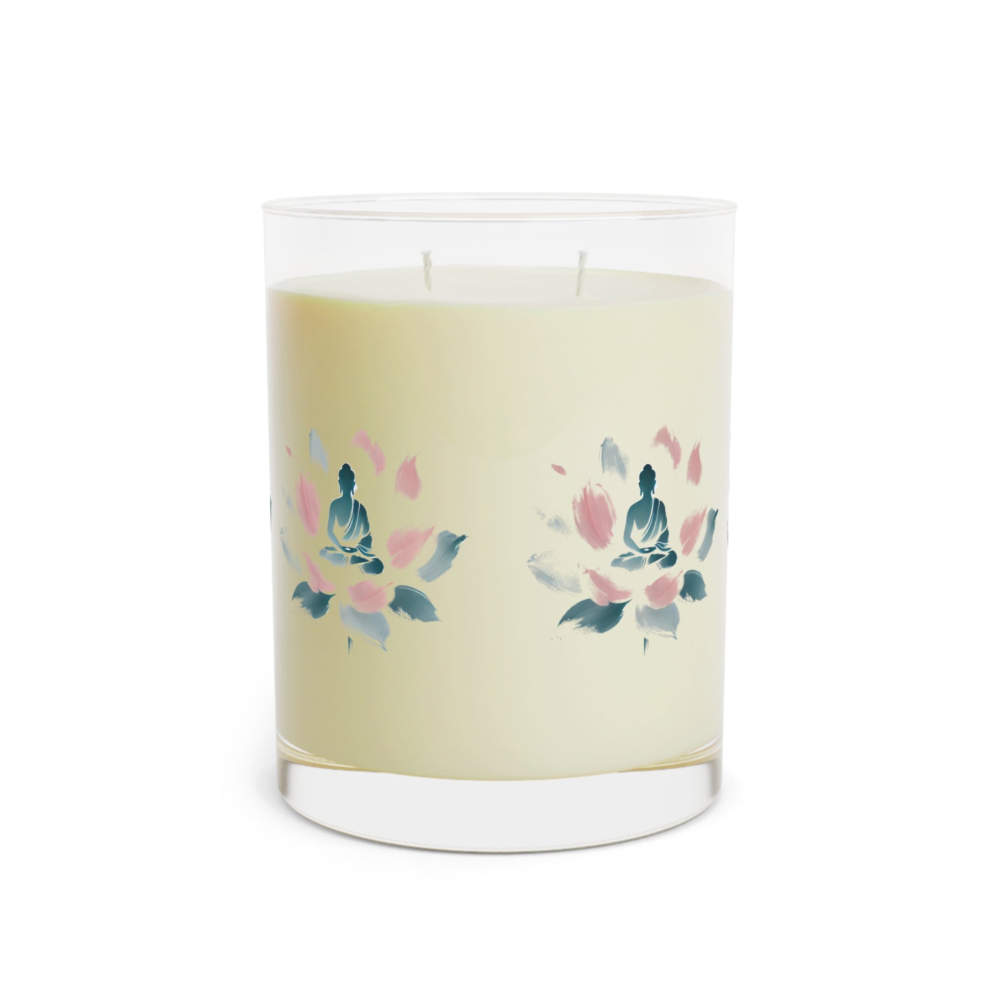 Meditation Candle - Glass 11oz, Minimalist Silhouette Design