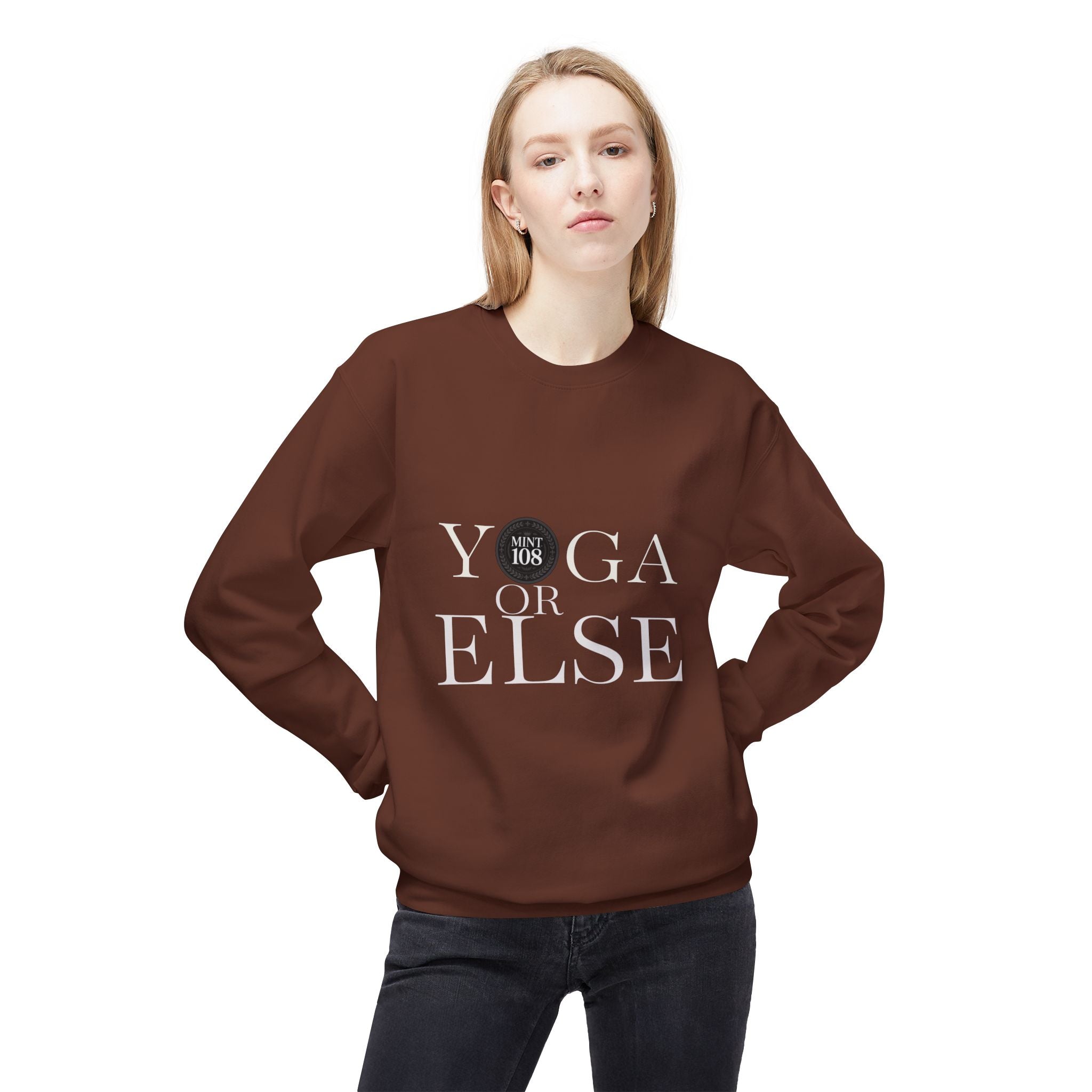 Yoga or Else Unisex Fleece Crewneck Sweatshirt