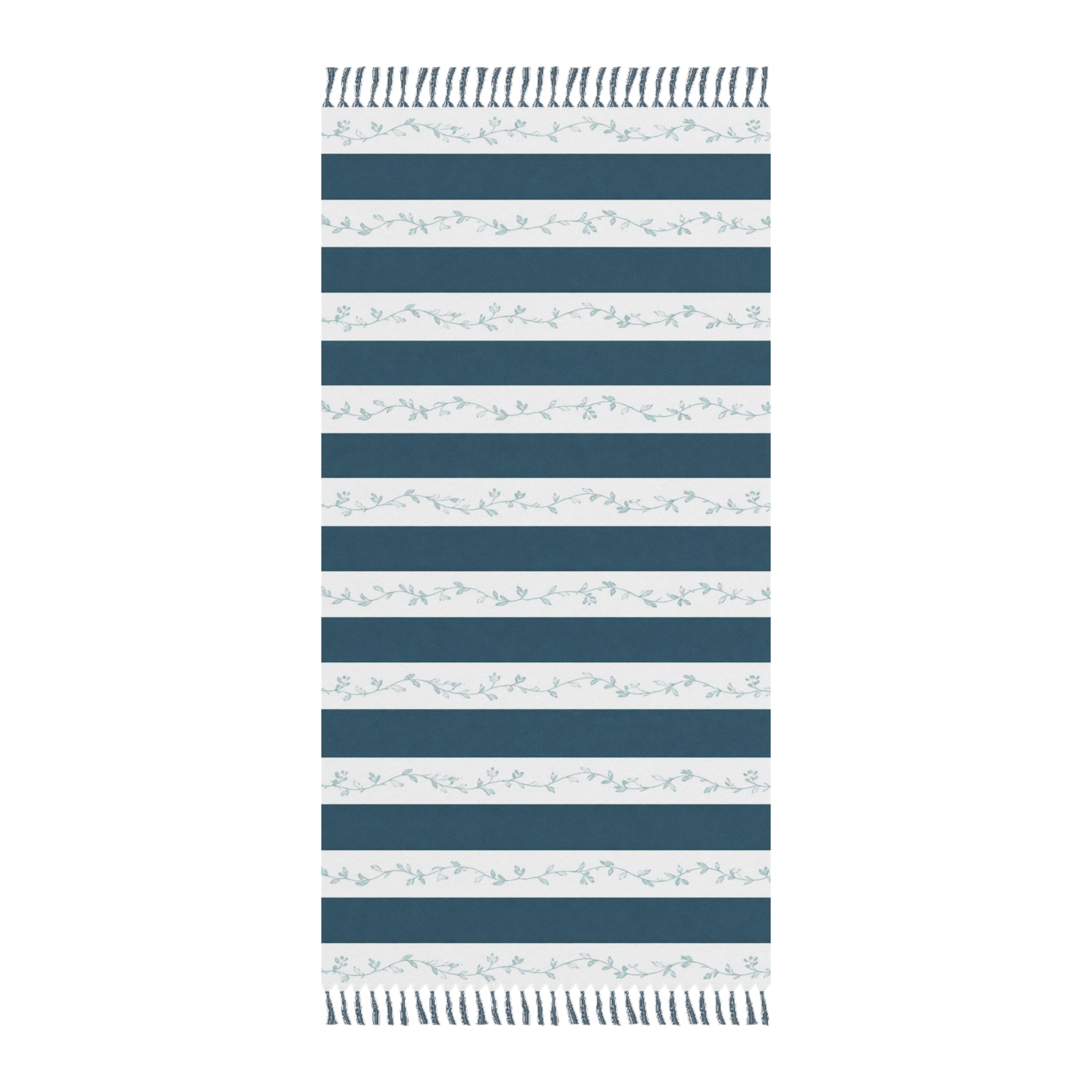 Boho Striped Beach Towel — Lightweight Turkish Fringe Cotton
