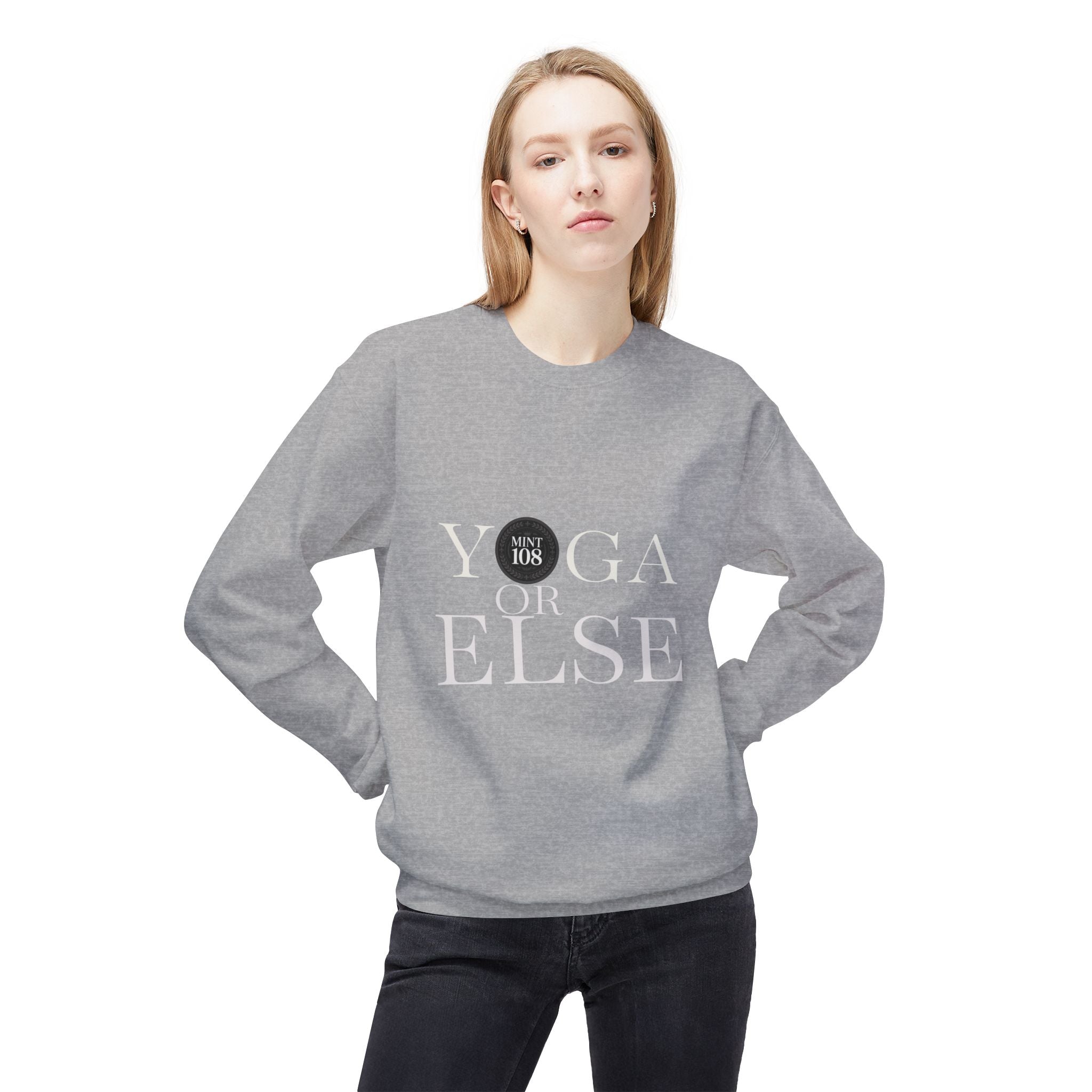 Yoga or Else Unisex Fleece Crewneck Sweatshirt