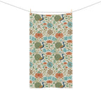 Peacock & Lotus Pattern Hand Towel — Boho Floral Indian-Inspired Kitchen Towel