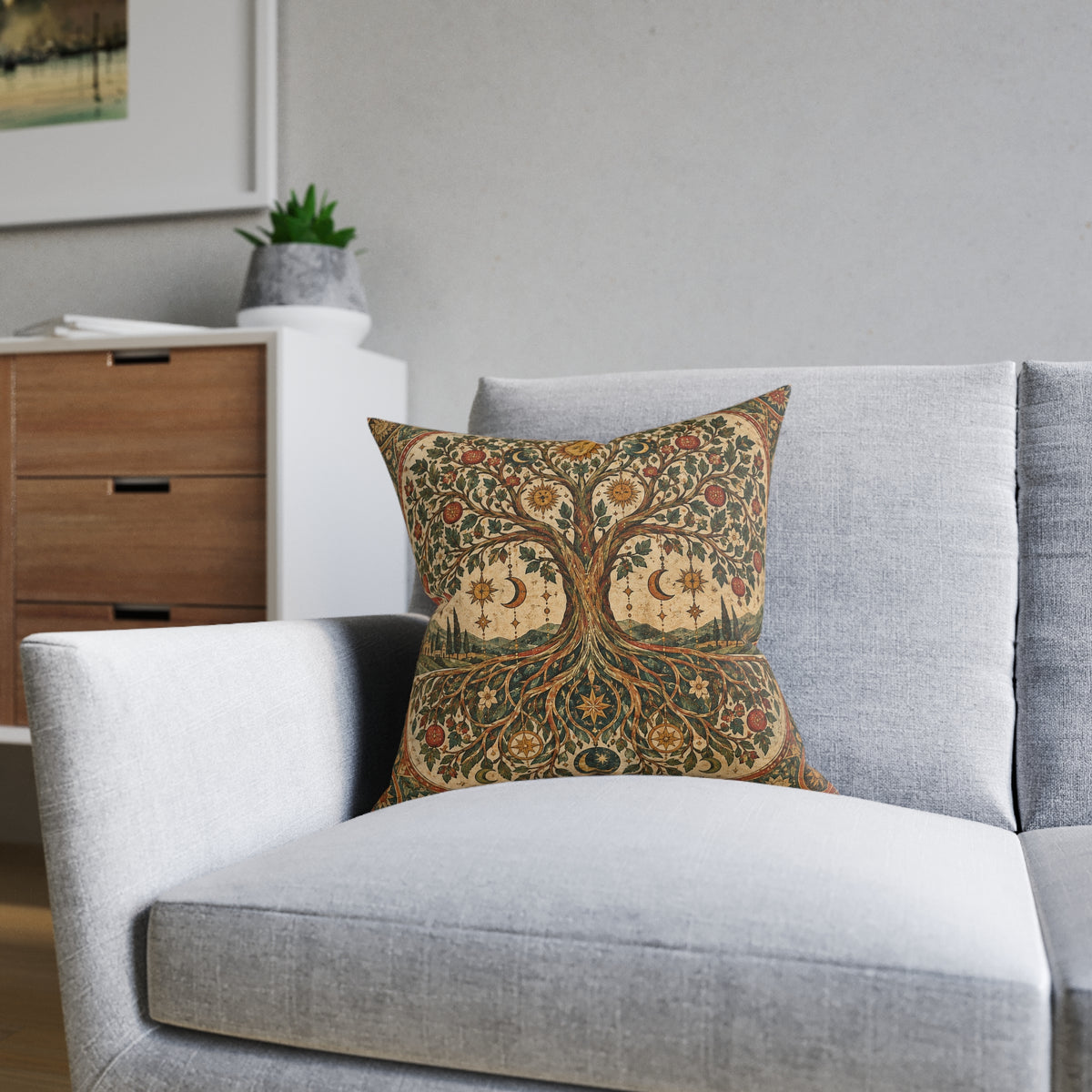 Nightbloom Nouveau Throw Pillow