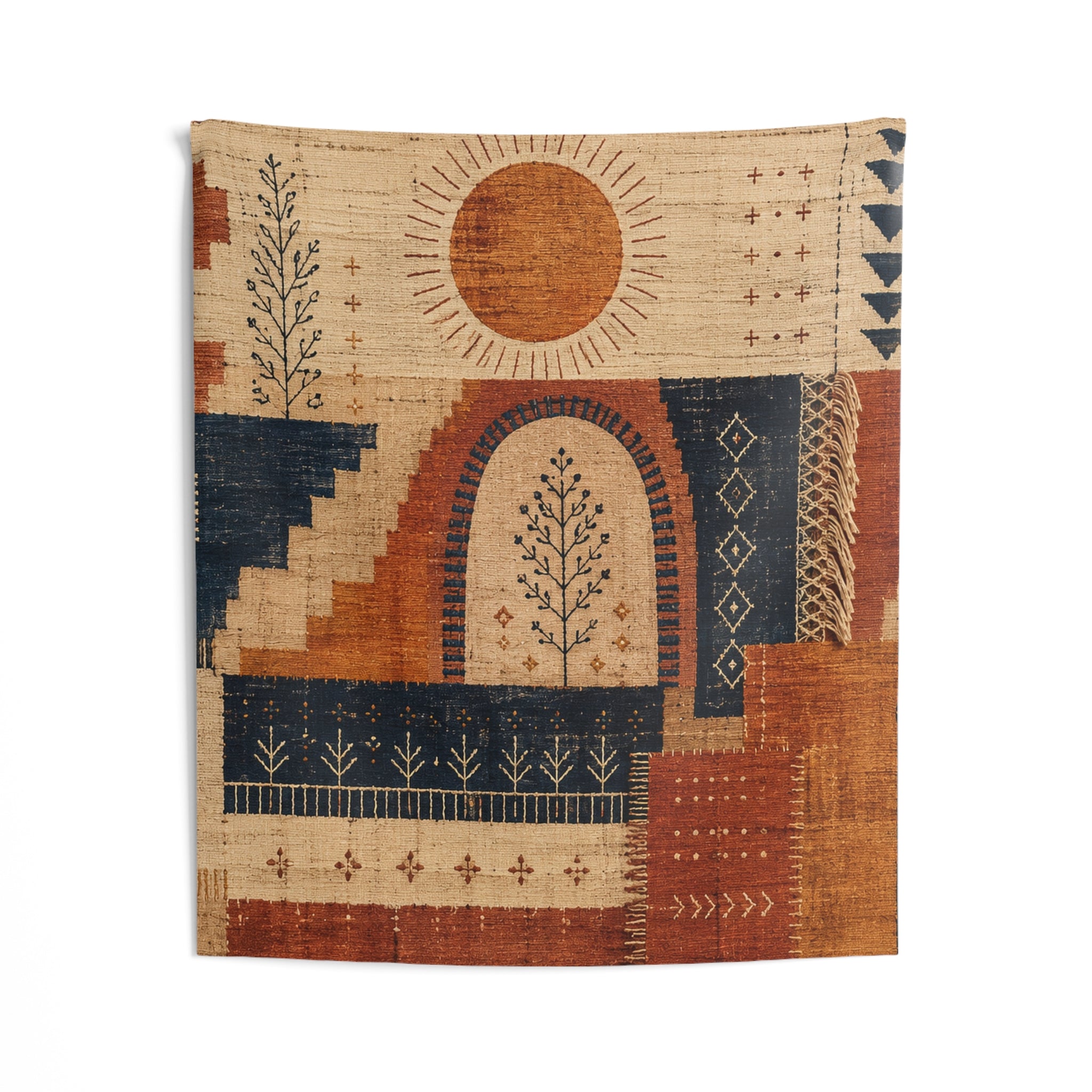 Desert Loom Wall Tapestry - Sunwoven No. 01 Bohemian Hanging Wall Decor, 50x60