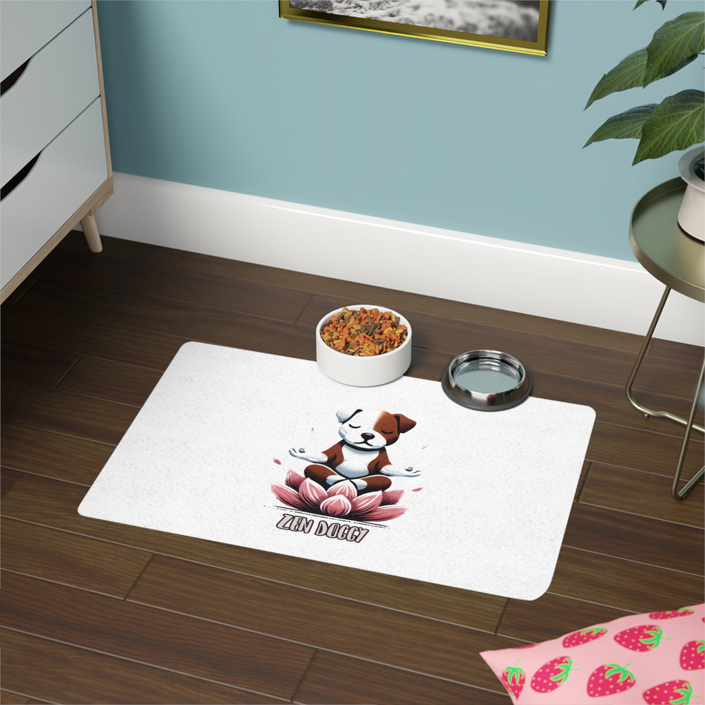 Pet Food Mat, Pitbull Lotus Flower Design, Dog Feeding Mat, Non-Slip Pet Placemat, Cute Pet Accessories, Pet Lover Gift