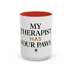 My Therapist Has Four Paws Accent Mug