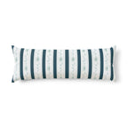 Floral Stripe Body Pillow — Coastal Blue Decorative Support Pillow