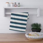 Striped Vine Tea Towel — Blue Coastal Kitchen Towel