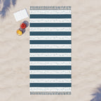 Boho Striped Beach Towel — Lightweight Turkish Fringe Cotton