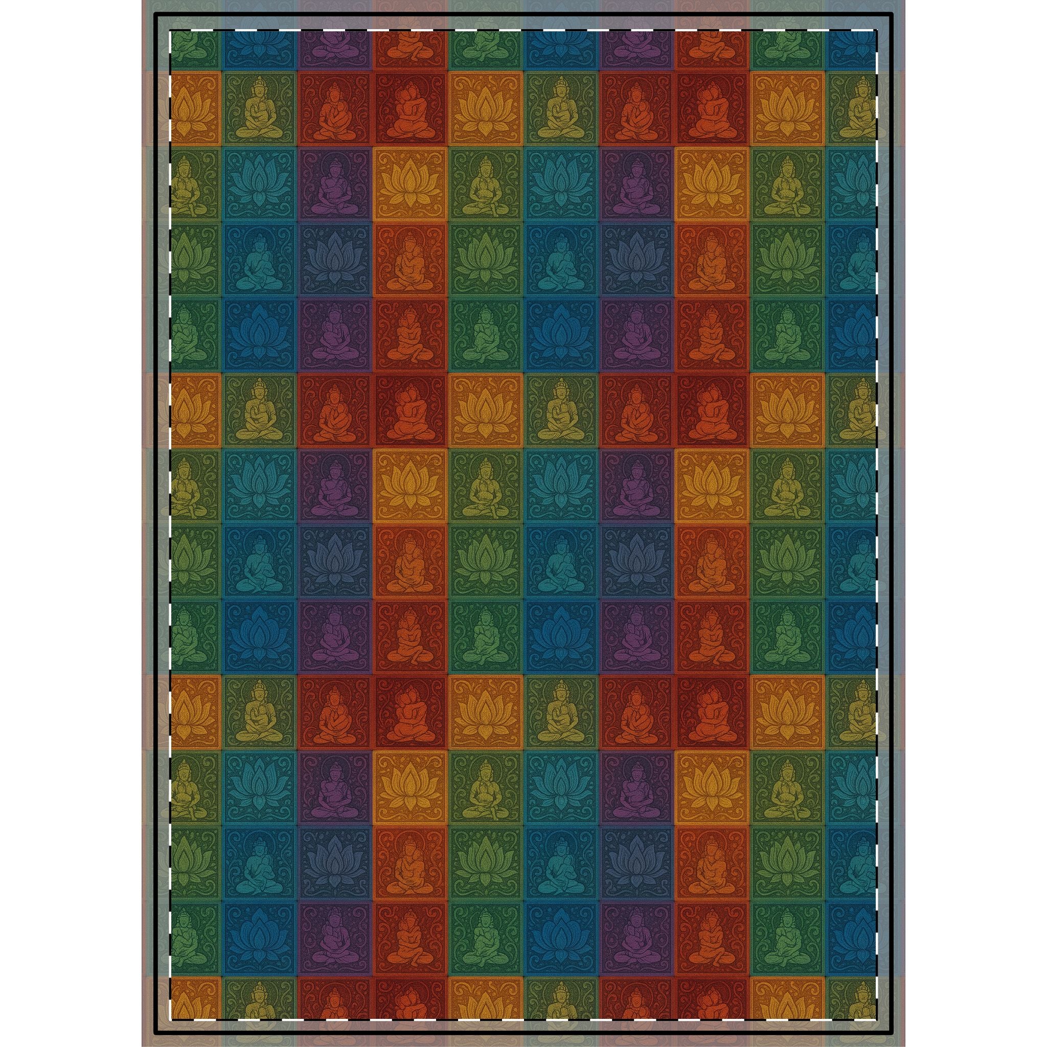 Bohemian Buddha Lotus Woven Wall Tapestry — Colorful Meditation Decor