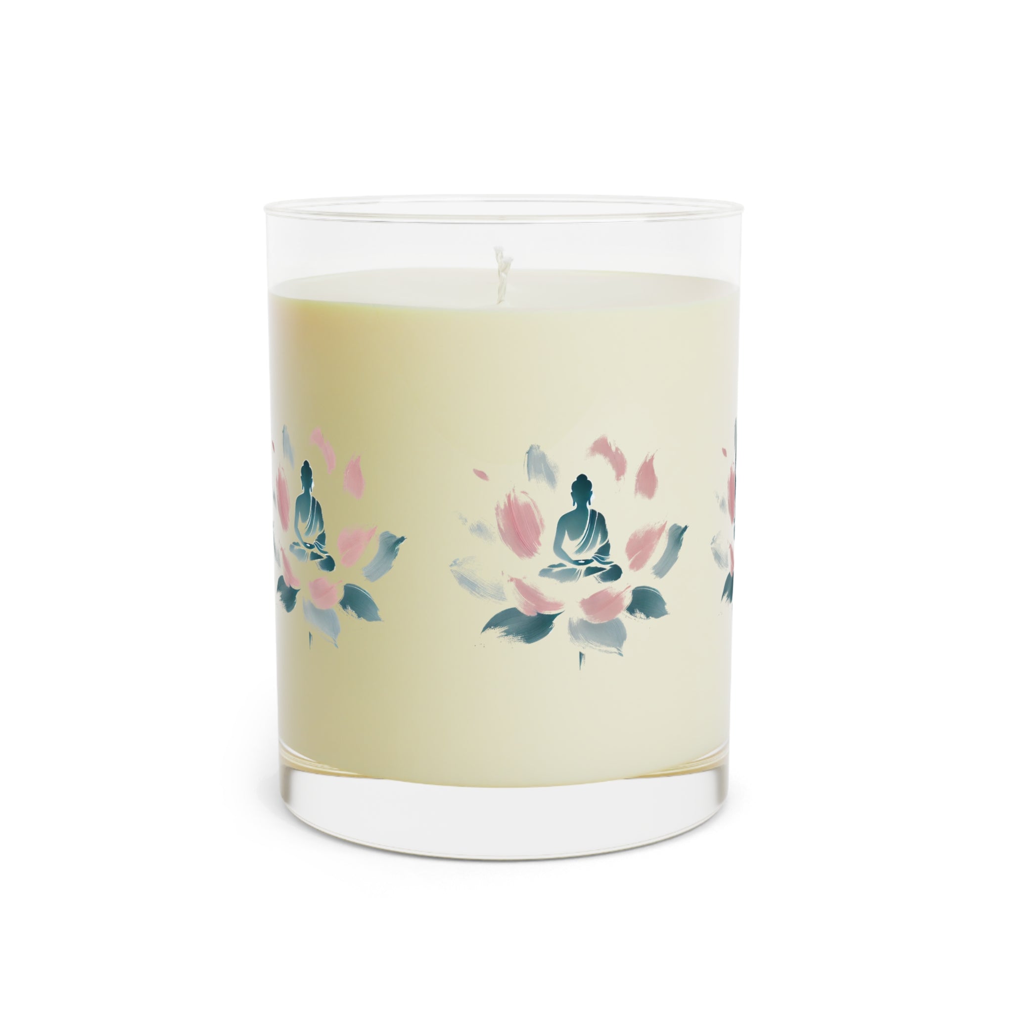 Meditation Candle - Glass 11oz, Minimalist Silhouette Design