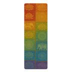 Chakra Yoga Mat — Non-Slip Rubber Mat with Lotus & Elephant Mandala Design