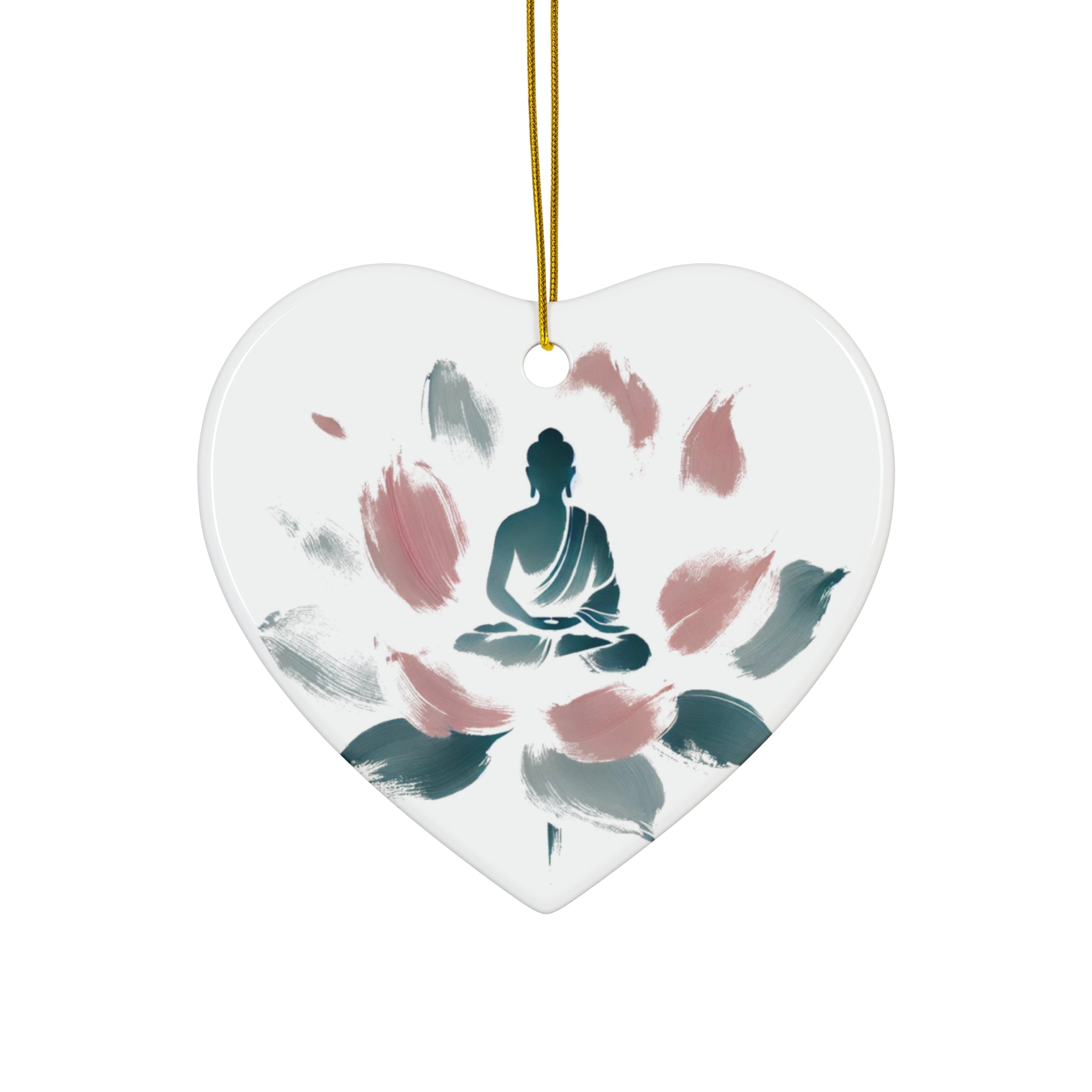 Ceramic Ornament - Meditating Figure on Lotus Flower Design