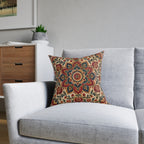 Suzani Bloom Throw Pillow — 18x18 Embroidery-Inspired Bohemian Accent Cushion