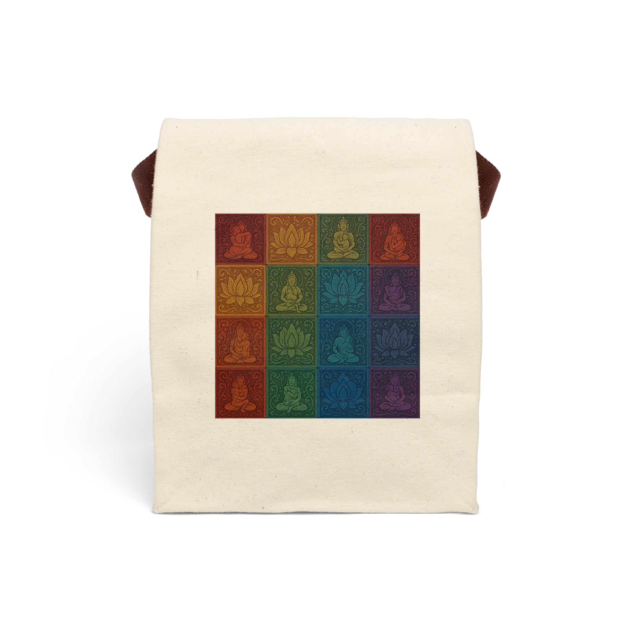 Canvas Lunch Bag — Bohemian Buddha Square Design